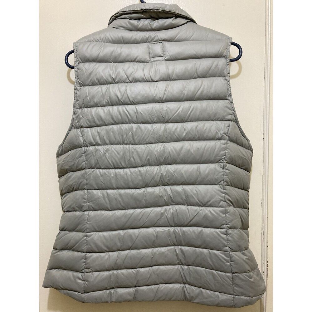 Gap‎ Womens Down Puffer Vest Size L Gray Zip Snap Packable Outdoors Winter Layer - Picture 6 of 15